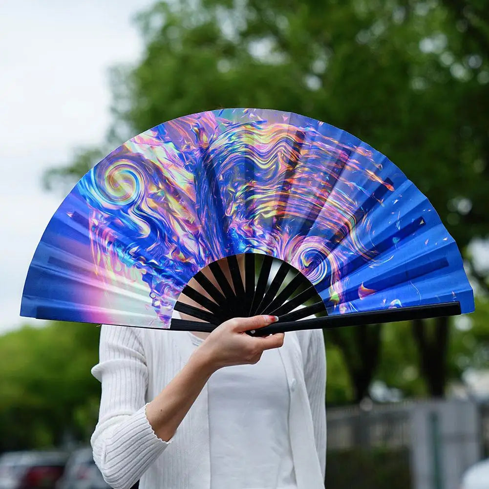 Blue Haze Folding Hand Fan